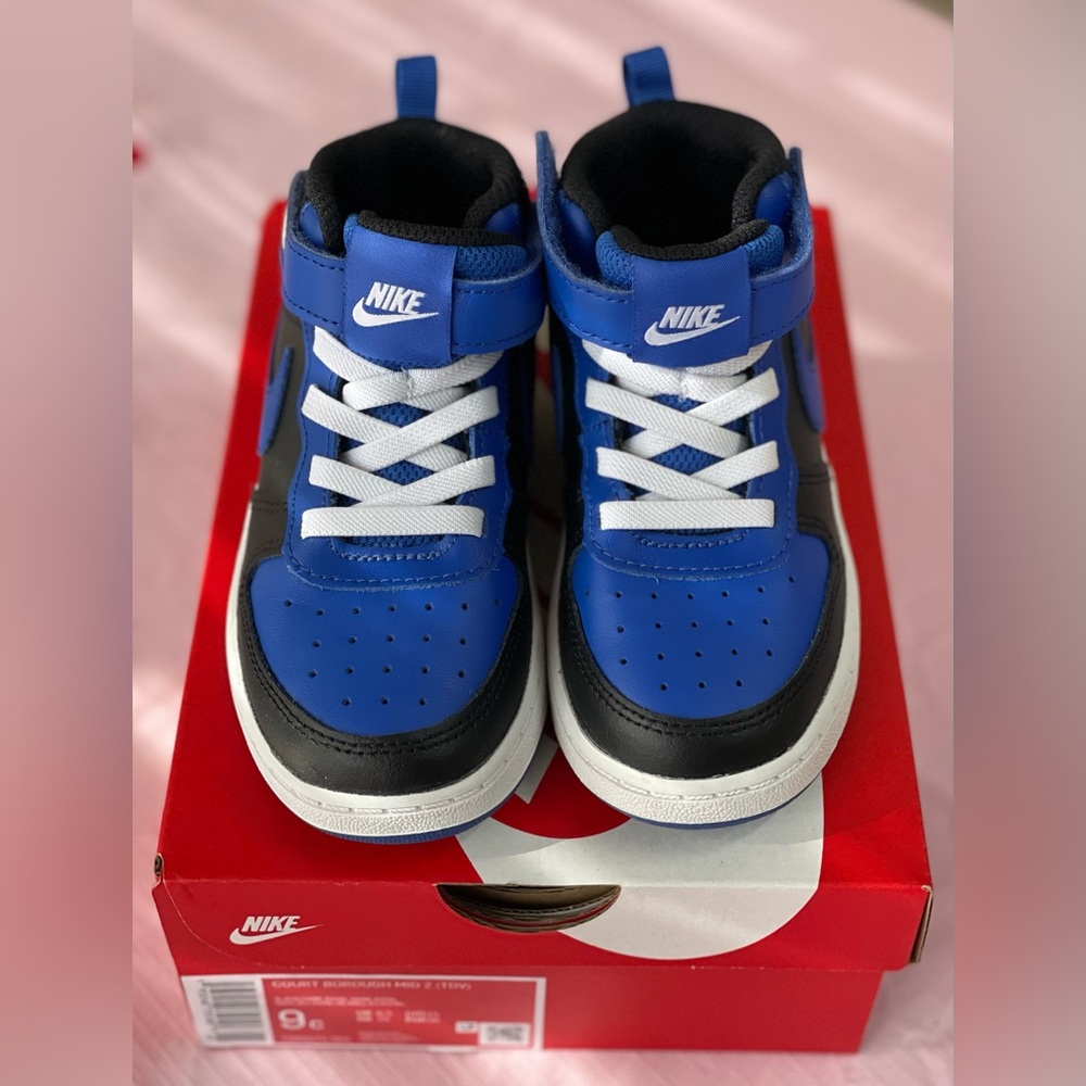 Nike Court Borough Mid 2 Sneakers in Royal Blue and Black